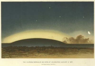 Aurora Borealis, jak je vidět v Edinburghu, 6. srpna 1871 od English School