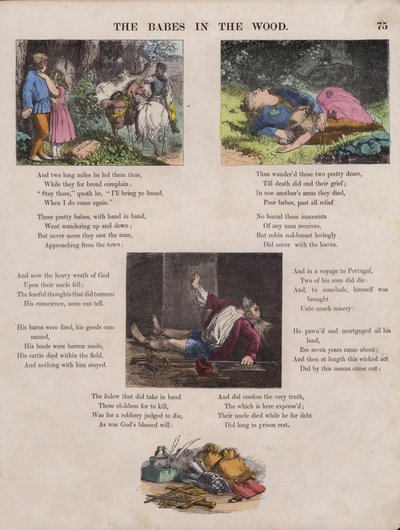 The Babes In The Wood (barevná rytina) od English School