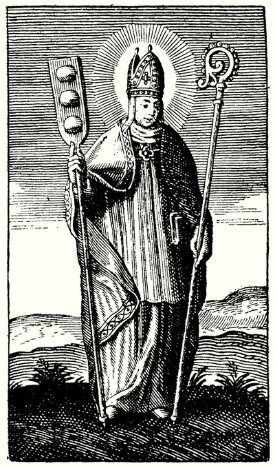 The Bakers’ Saint, St Honore (rytina) od English School