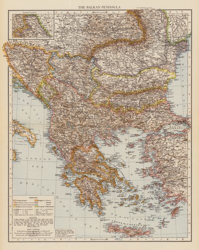 Balkánský poloostrov (barevná litografie) od English School