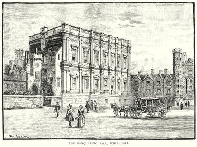 Hodovní síň, Whitehall (rytina) od English School