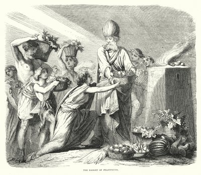 The Basket of Firstfruits (rytina) od English School