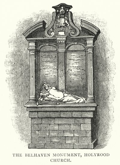 The Belhaven Monument, Holyrood Church (rytina) od English School