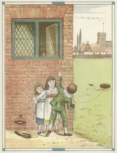 Lovec ptáků (barevná litografie) od English School