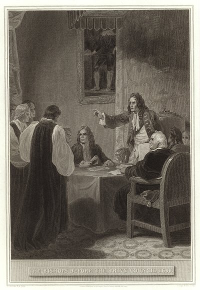 Biskupové před tajnou radou 1688 od English School