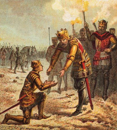 Černý princ v Crecy od English School