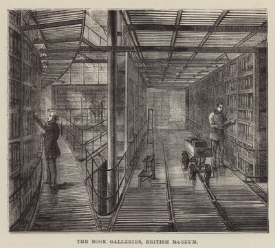 The Book Galleries, Britské muzeum (rytina) od English School