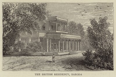 Britská rezidence, Baroda (rytina) od English School