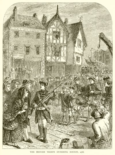 Britská vojska vstupující do Bostonu, 1768 od English School