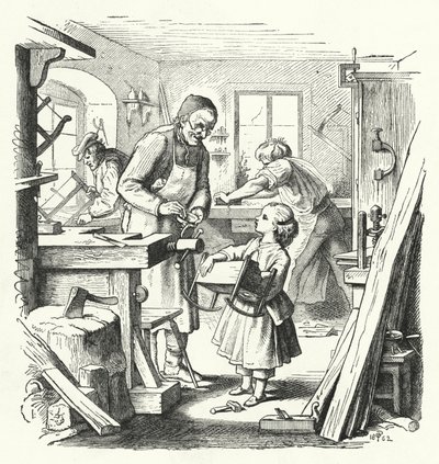 Rozbitá kolébka (rytina) od English School