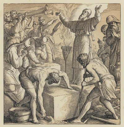 Stavba druhého chrámu (rytina) od English School