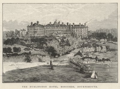 The Burlington Hotel, Boscombe, Bournemouth (rytina) od English School