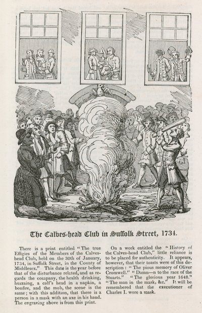The Calves Head Club v Suffolk Street, 1734 od English School