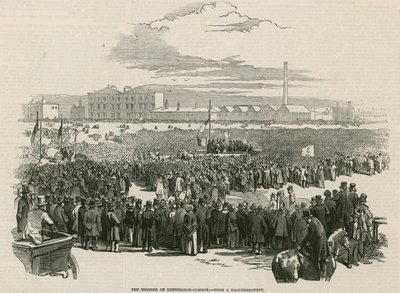 Chartistické setkání na Kennington Common v roce 1848 od English School