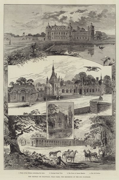 Chateau de Chantilly, poblíž Paříže, rezidence vévody d