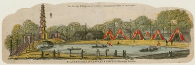 Čínská pagoda a most postavený přes kanál v parku St James na památku míru, 1. srpna 1814 od English School