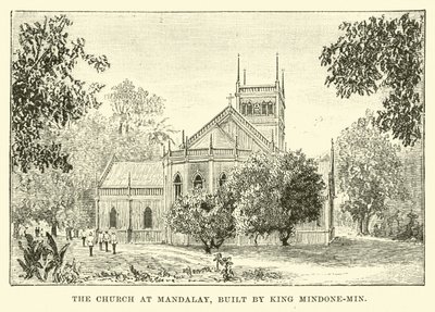 Kostel v Mandalay, postavený králem Mindone-Min od English School