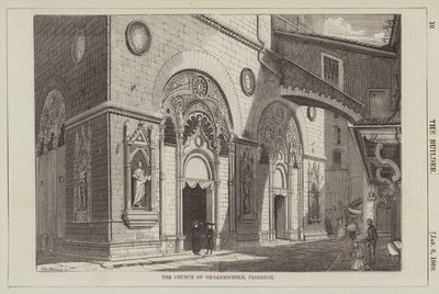 Kostel Or-sanmichele, Florencie (rytina) od English School