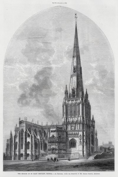 Kostel St Mary Redcliffe, Bristol (rytina) od English School