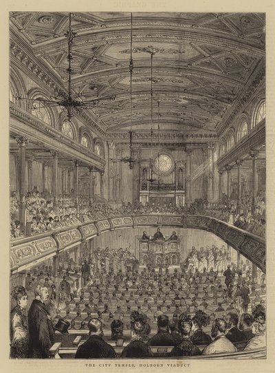 Městský chrám, Holborn viadukt (rytina) od English School