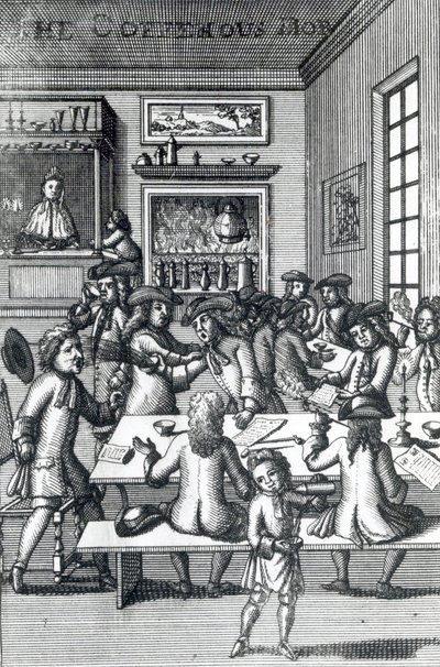 The Coffeehouse Mob, Edward Ward, převzato z Vulgus Britannicus, 1710 od English School