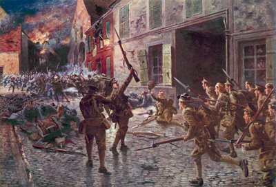 Coldstream Guards v Landrecies, srpen 1914 od English School