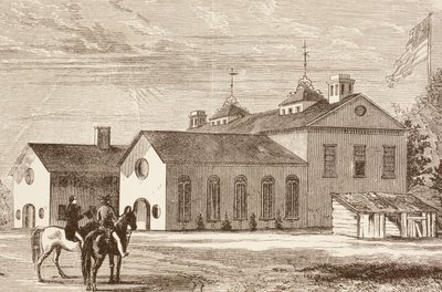 College of William and Mary, Williamsburg, Virginia (litho) od English School