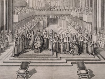 Korunovace krále Jakuba II. (1633-1701) a jeho druhé manželky Marie z Modeny (1658-1718) 1685 od English School