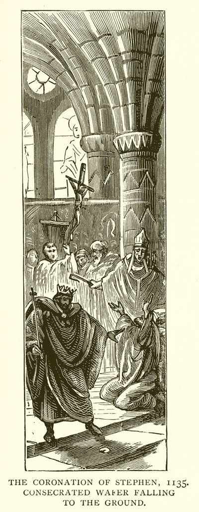 Korunovace Štěpána, 1135. Posvěcená oplatka padající na zem od English School