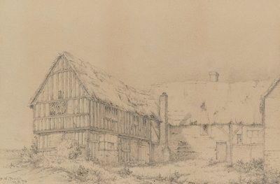 The Court Lodge at East Farleigh, poblíž Maidstone, c.1874 (Tužka) od English School