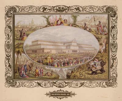 Křišťálový palác, 1851, Velká výstava, Hyde Park, Londýn. od English School