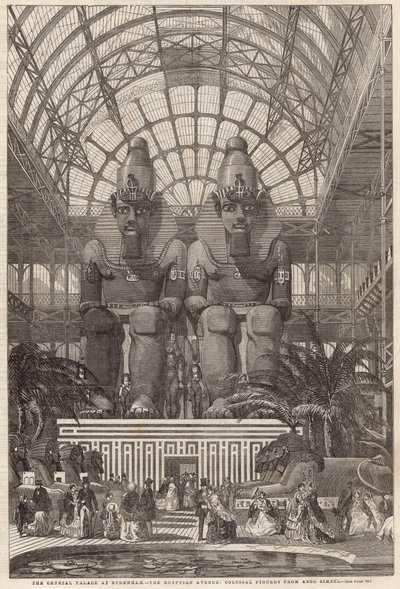 Křišťálový palác v Sydenhamu; Egyptská třída, kolosální postavy z Aboo Simbel od English School