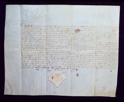 Rozsudek smrti Thomase Howarda, 4. vévody z Norfolku, podepsaný královnou Alžbětou I., 1572 (inkoust na pergamenu) od English School
