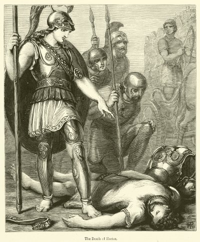 The Death of Hector (rytina) od English School