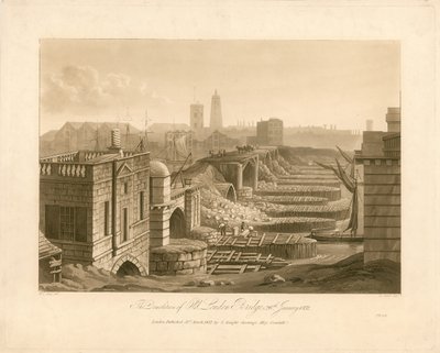 Demolice starého londýnského mostu, 26. ledna 1832 od English School