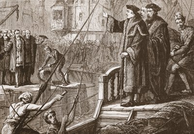 Odchod Erasma z Basileje, ilustrace z Dějin protestantismu od Jamese Aitkena Wylie (1808-1890), hospoda. 1878 od English School