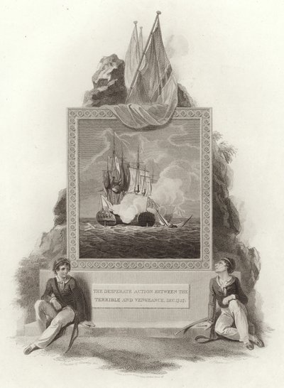 Zoufalá akce mezi Hrozným a Vengeance, prosinec 1757 od English School