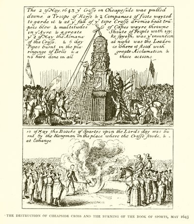 Zničení Cheapside Cross a spálení knihy sportu, květen 1643 od English School