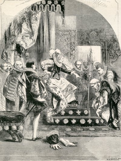 Elizabeth propuštění hraběte z Murray a opata z Kilwinningu, 1865 od English School