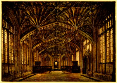 The Divinity School, Oxford: postavená v letech 1445 až 1454, ilustrace z knihy Students History of England od Samuela R. Gardinera, publikovaná v roce 1902 (digitálně vylepšený obrázek) od English School