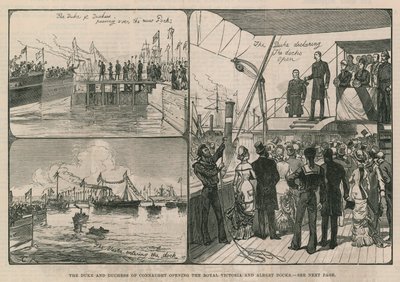 Vévoda a vévodkyně z Connaught otevírají Royal Victoria and Albert Docks od English School