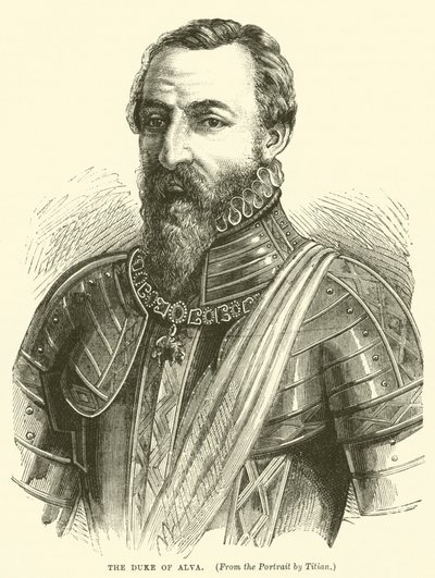 Vévoda z Alvy (rytina) od English School