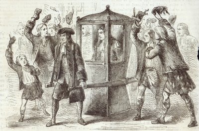 Vévoda z Hamiltonu jde do budovy skotského parlamentu od English School
