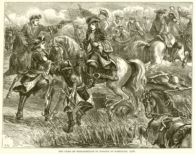 Vévoda z Marlborough v nebezpečí v Ramillies, 1706 od English School