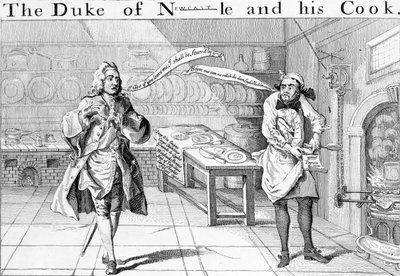 Vévoda z Newcastlu a jeho kuchař, kolem roku 1745 od English School