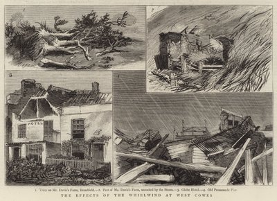 The Effects of the Whirlwind at West Cowes (rytina) od English School