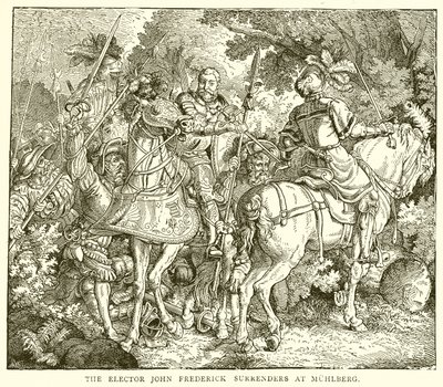 Kurfiřt John Frederick se vzdává u Muhlbergu od English School