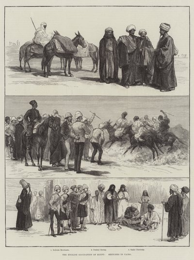 Anglická okupace Egypta, skici v Káhiře (rytina) od English School