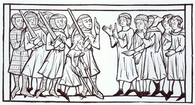 The Envoys from the Súdan, ilustrace z Vědy a literatury ve středověku a renesanci, napsal a vyryl Paul Lacroix, 1878 od English School
