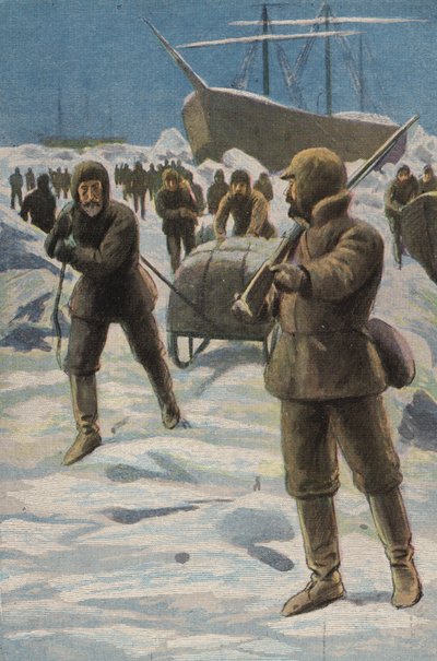Erebus a Terror in the Ice (barva lito) od English School